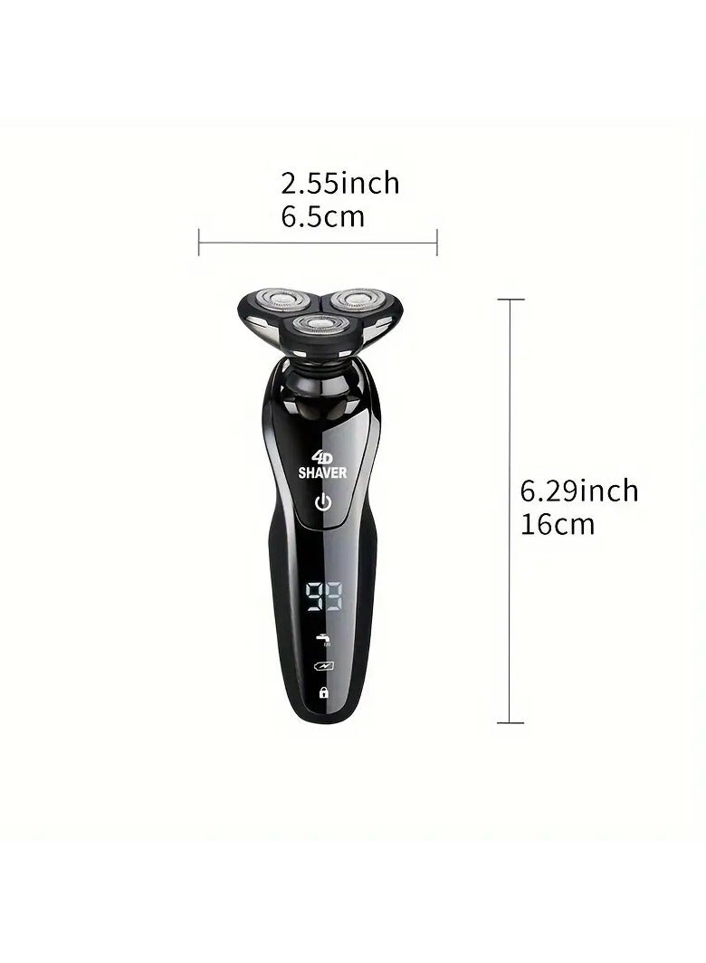 Rechargeable Waterproof Electric Shaver Razor For Men With Nose And Sideburn Trimmers And Face Cleaning Brush - Achieve A Smooth And Clean Shave-5 In 1 Suit  Without base