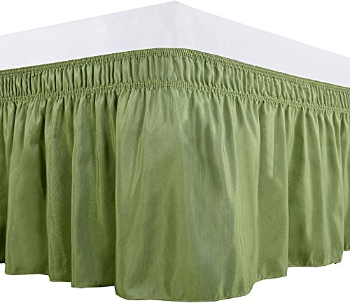 YRM Bedding's Olive Bed Skirt Wrap Around 600 Microfiber with Easy Fit with 15 Inch Tailored Drop Shrinkage and Fade Resistant with Microfiber 15 Bed Skirt Single Bed 36 x 72 - Image 4