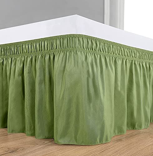 YRM Bedding's Olive Bed Skirt Wrap Around 600 Microfiber with Easy Fit with 15 Inch Tailored Drop Shrinkage and Fade Resistant with Microfiber 15 Bed Skirt Single Bed 36 x 72 - Image 2
