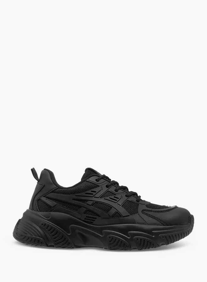 Flora Bella By Shoexpress Women's Panelled Sneakers with Lace-Up Closure