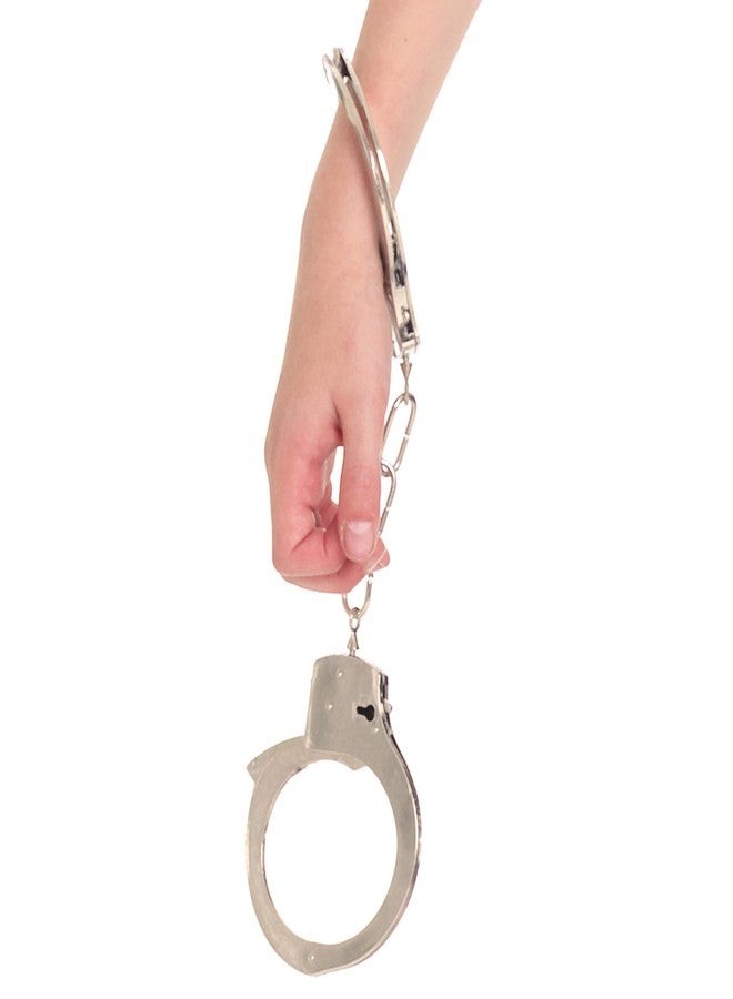 Skeleteen أصفاد معدنية سكلتين مع مفاتيح - إكسسوارات زي شرطي لعبة، أصفاد معدنية بسلسلة مع إطلاق أمان ومفتاح - Image 3
