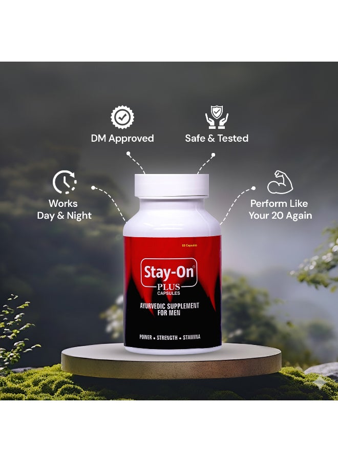 Stay-On Plus Capsules Herbal Supplement For Vitality, Stamina, Performance And Energy(30 Capsules) - Image 2