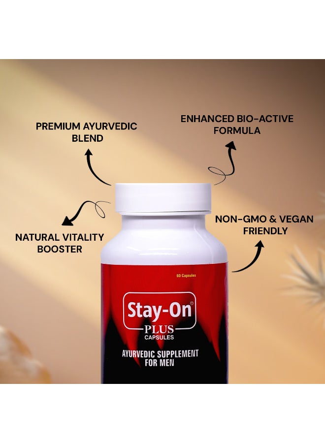Stay-On Plus Capsules Herbal Supplement For Vitality, Stamina, Performance And Energy(30 Capsules) - Image 3