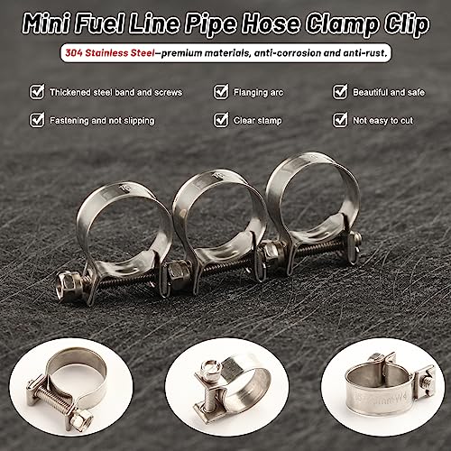 LEONTOOL 10 قطع مشبك خرطوم أنبوب الوقود المصنوع من الفولاذ المقاوم للصدأ 16-18 مم - Image 2