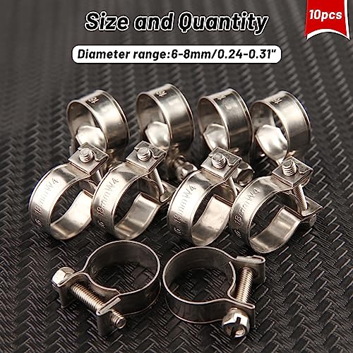 LEONTOOL 10 قطع مشبك خرطوم أنبوب الوقود المصنوع من الفولاذ المقاوم للصدأ 16-18 مم - Image 3