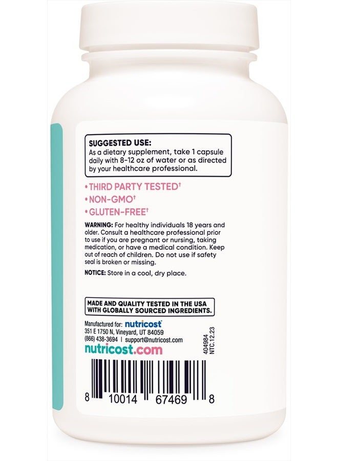 Nutricost بلاك كوهوش للنساء 660 ملغ، 120 كبسولة - مع دونغ كواي، DIM، وتوت الشجرة المقدسة، كبسولات نباتية، غير معدلة وراثيًا، خالية من الغلوتين - Image 4
