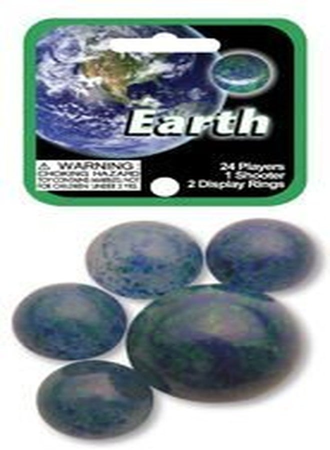 Mega Marbles - EARTH MARBLES NET (1 Shooter Marble & 24 Player Marbles) - Image 1