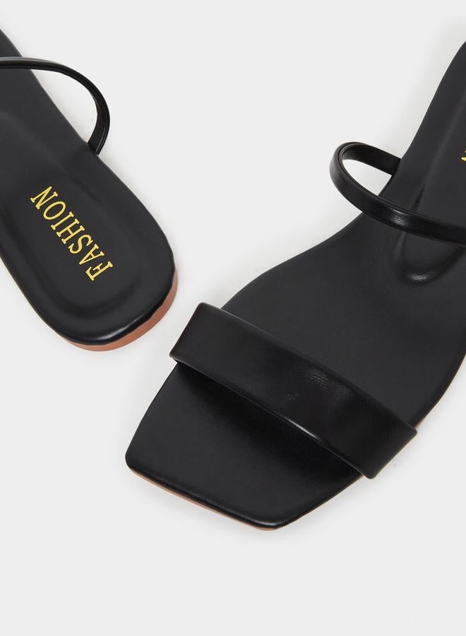 Styli Women Black Flat Sandals - Image 3