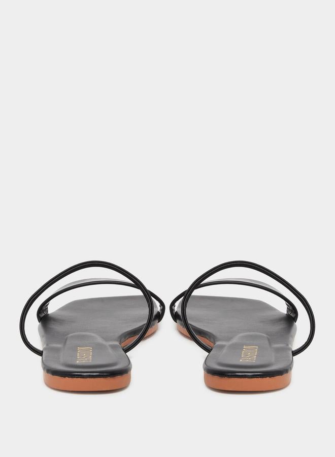 Styli Women Black Flat Sandals - Image 4