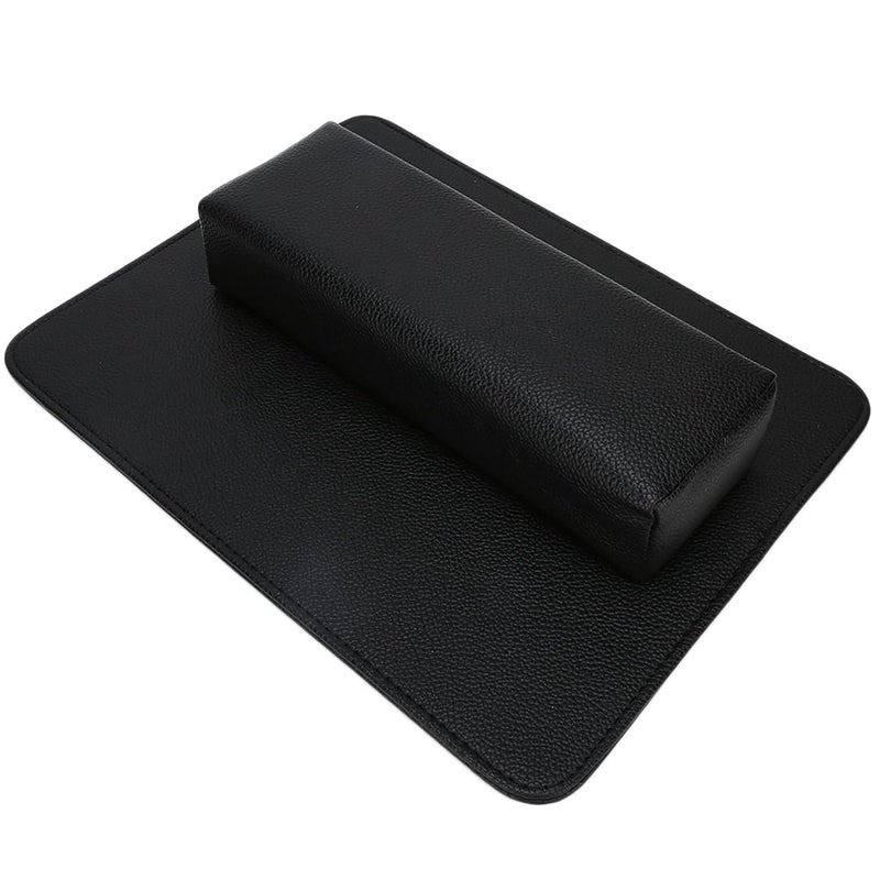 Soft Manicure Hand Pillow and Arm Rest Cushion Set, Nail Art Hand Support Pad with Non - Slip Table Mat for Salon and Home Use, PU Material in Pink or Black (Black) - Image 4
