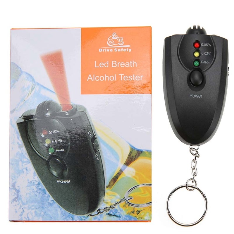 Portable Breathalyzer Keychain: Quick Response, Easy To Use Breath Alcohol Tester With 3 LED Bac Display & Ultra-Bright Torch - Durable Quality Material for Drivers, Home And Travel Use - Image 1