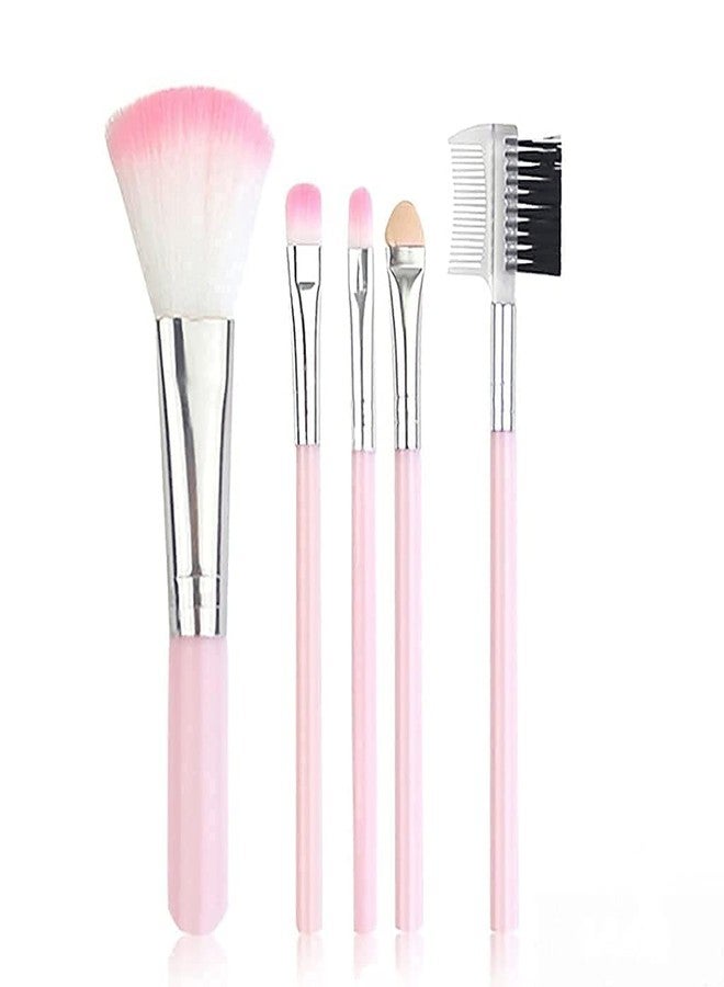 Ooplore Soft Bristles 5 Pcs Pink Makeup Brushes Set for Makeup - (Pack of 5) - Image 2