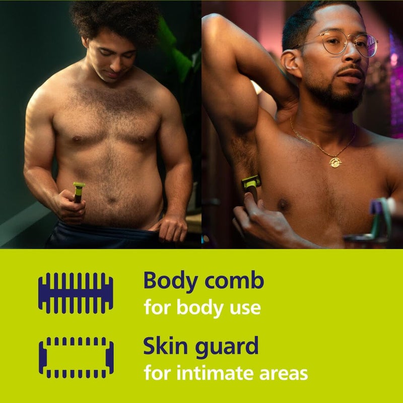 Norelco Philips Norelco OneBlade 360 with Connectivity Hybrid Face + Body, Electric Beard Trimmer, Shaver and Body Groomer with 360 Blade Tech, 2x360 Blade, 5-in-1 Comb, Body Kit, Travel Case, Model QP4631/90 - Image 3