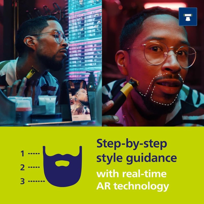 Norelco Philips Norelco OneBlade 360 with Connectivity Hybrid Face + Body, Electric Beard Trimmer, Shaver and Body Groomer with 360 Blade Tech, 2x360 Blade, 5-in-1 Comb, Body Kit, Travel Case, Model QP4631/90 - Image 4