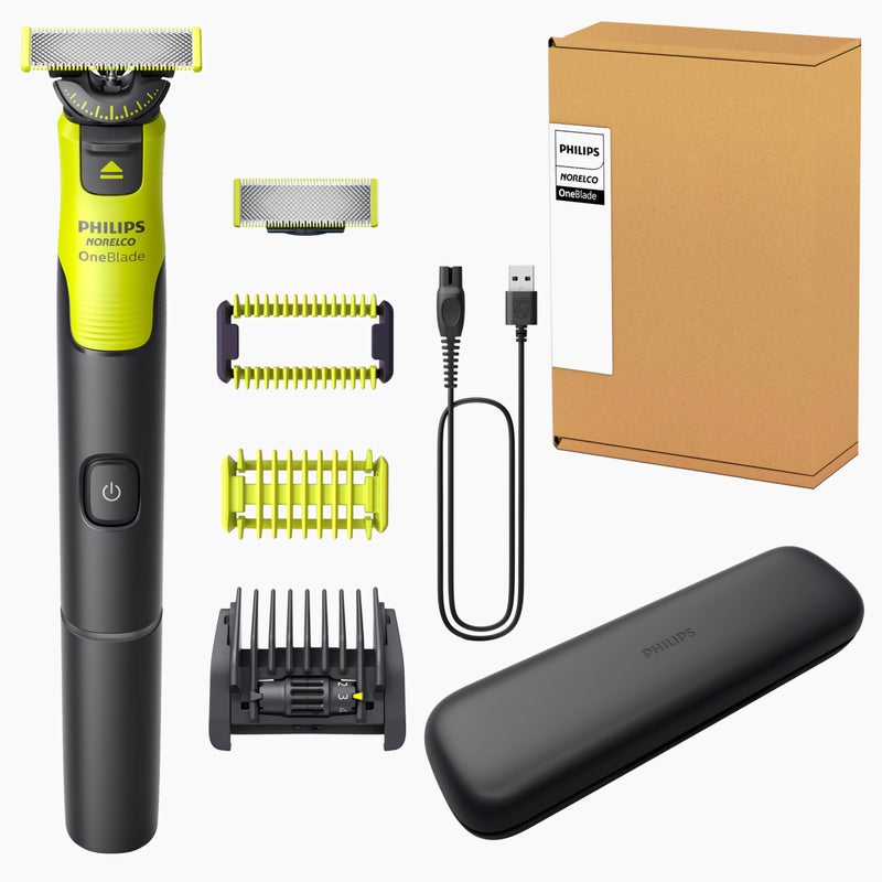 Norelco Philips Norelco OneBlade 360 with Connectivity Hybrid Face + Body, Electric Beard Trimmer, Shaver and Body Groomer with 360 Blade Tech, 2x360 Blade, 5-in-1 Comb, Body Kit, Travel Case, Model QP4631/90 - Image 1