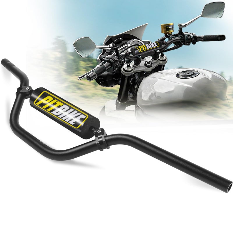 DAYIMADE 7/8" Pit Bike Handlebars with Foam Pad â€“ Motorcycle Handlebars for CRF YZF KXF KLX RMZ DRZ Dirt Bikes, ATV, Quad, E-Bike Mods,T6 Aluminum 7/8 Motorcycle Handlebar Upgrade (Black) - Image 1