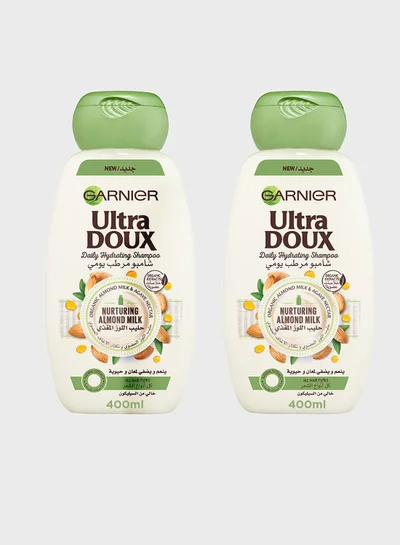 garnier Ultra Doux - Almond Milk Shampoo 400ml + Shampoo 400 ml, Savings 32%