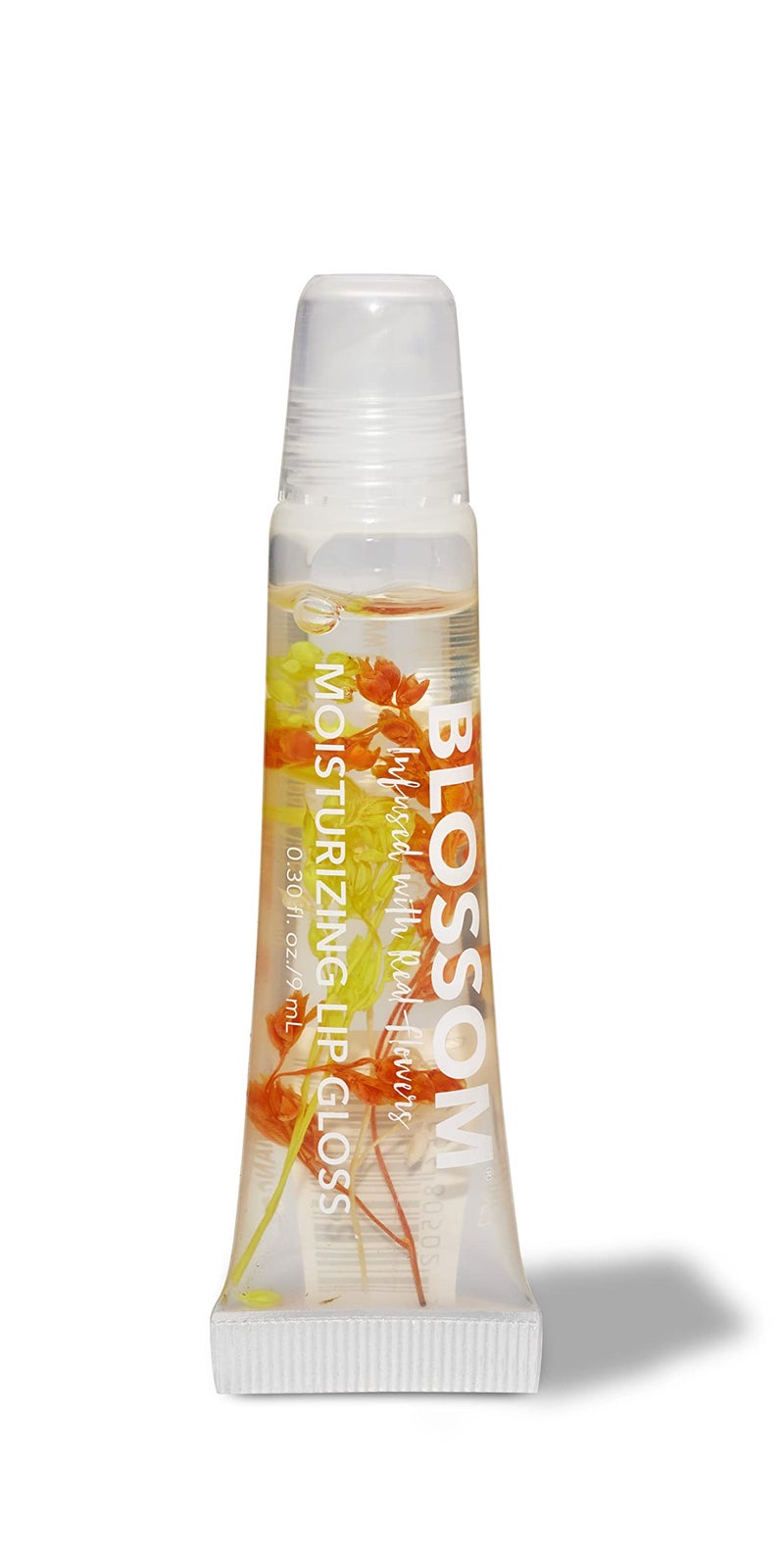 Blossom Lip Gloss Tubes Mango Scented Thick Clear High Shine Moisturizing Flower Lip Gel with Nourishing Jojoba Seed Oil Infused with Real Flowers 03oz Mango