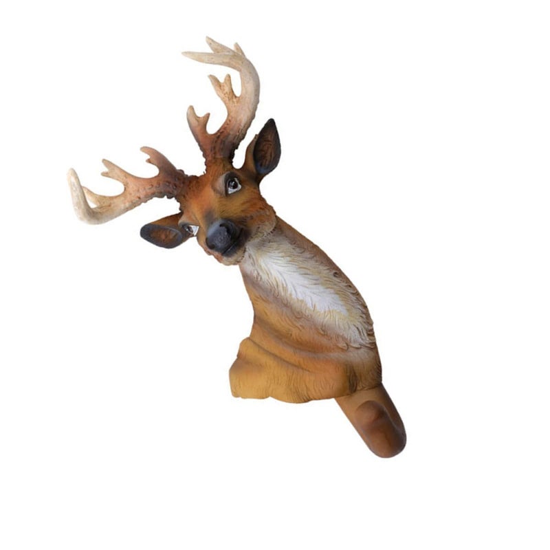 Deer Head Coat Hook Single Wall Mount Rustic Vintage Style Entryway Storage - Image 2