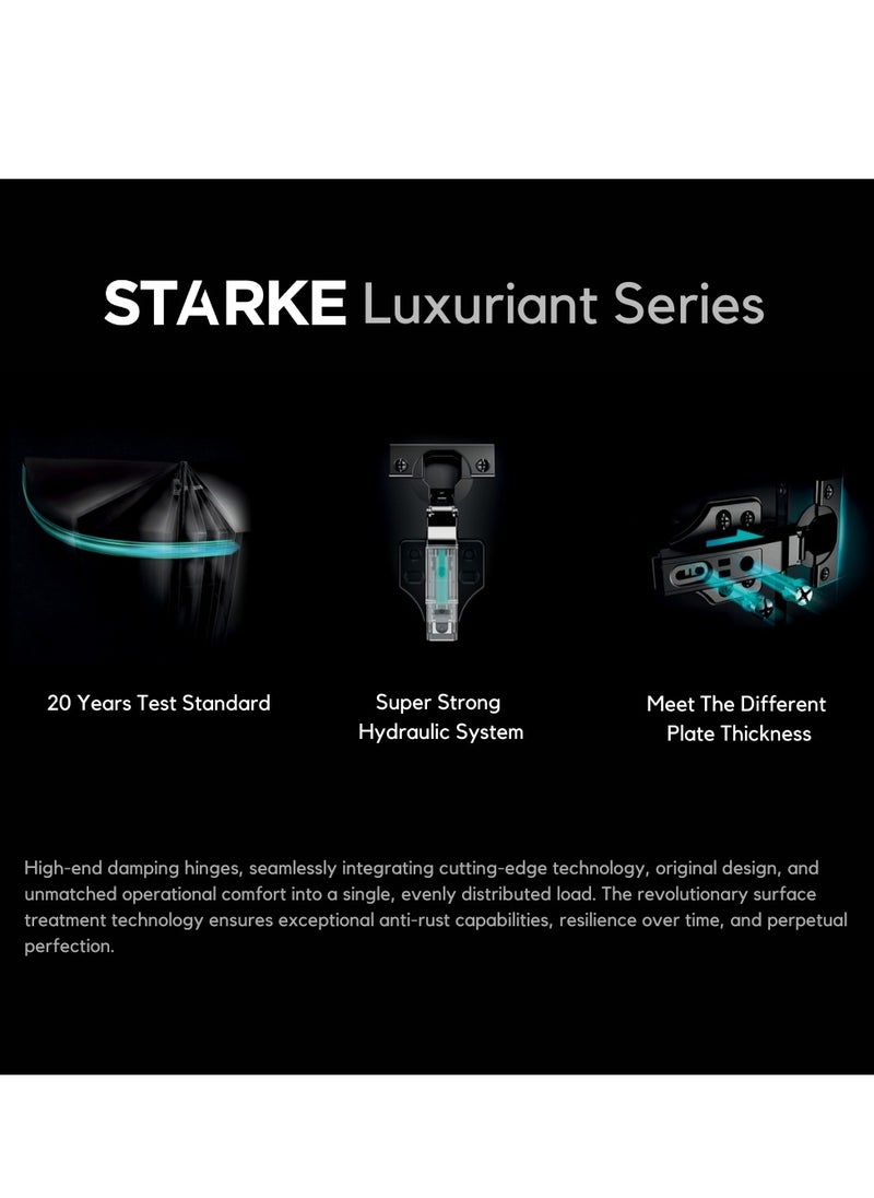 STARKE Pack of 1 Full Over Lay Soft Close Fast Mounted 1 Section Force Buffering Hinge - Silver, 105 Degree Opening Angle, 14-22 mm Application, Protective Cover & Screws included.  - Image 4
