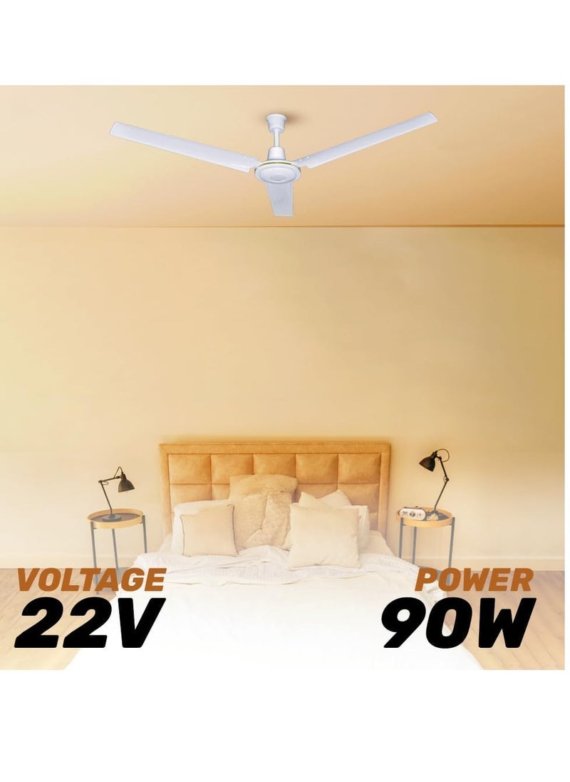 MODI Indoor Ceiling Fan - 52 Inch | Three-Blade Indoor Ceiling Fan Brushed Nickel with Brushed Nickel Steel Blades, Silver  - Image 5