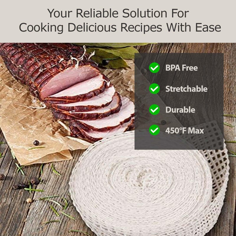 The Sausage MakerÂ® 50ft Meat Netting Roll Size 10, Elastic Butchers Twine Cooking String Food Net For Salami, Summer Sausage, Sopressata, USA Made, BPA Free Stretchable Poly-Cotton Mesh, 2.5-3.5" Dia - Image 3
