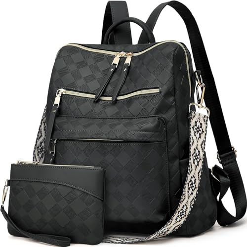 Makes Backpack Purse for Women PU Leather Travel Satchel Handbag Convertible Design Bag with Purse 2 Piece - Image 1