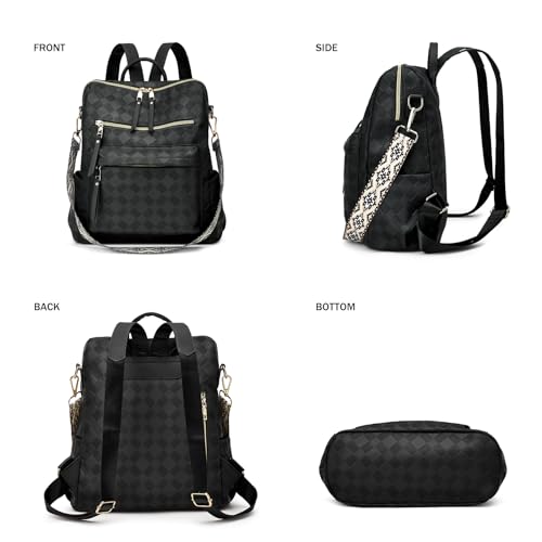 Makes Backpack Purse for Women PU Leather Travel Satchel Handbag Convertible Design Bag with Purse 2 Piece - Image 4