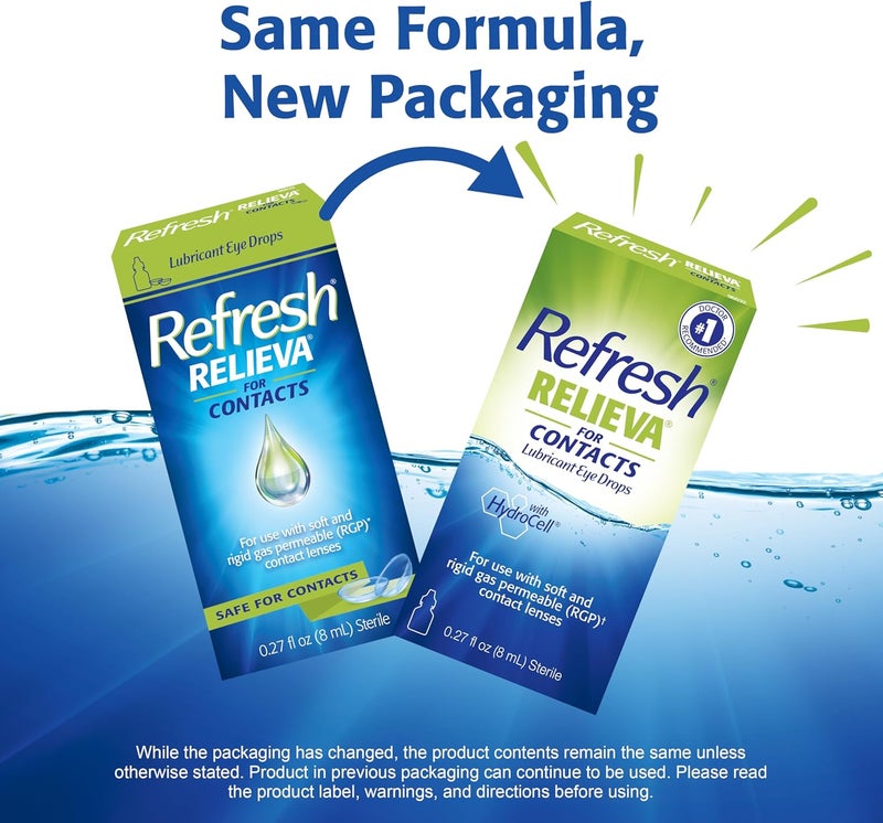 Refresh Relieva for Contacts Lubricant Eye Drops, 0.27 Fl Oz Sterile - Image 2