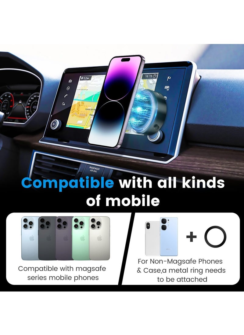 Zoom Plus 360° Rotation Adjustment Smart Car Mobile Phone Holder, Magnetic Black Technology, Universal Suction Cup, Stable Vacuum Adsorption (Black)  - Image 2