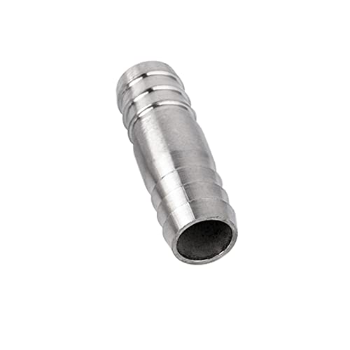 Pysrych Stainless Steel 304 Hose Barb Fitting Union 1-1/4" Barbed x 1-1/4" Barbed Splicer Mender Coupler with Hose Clamp (Pack of 2) - Image 4