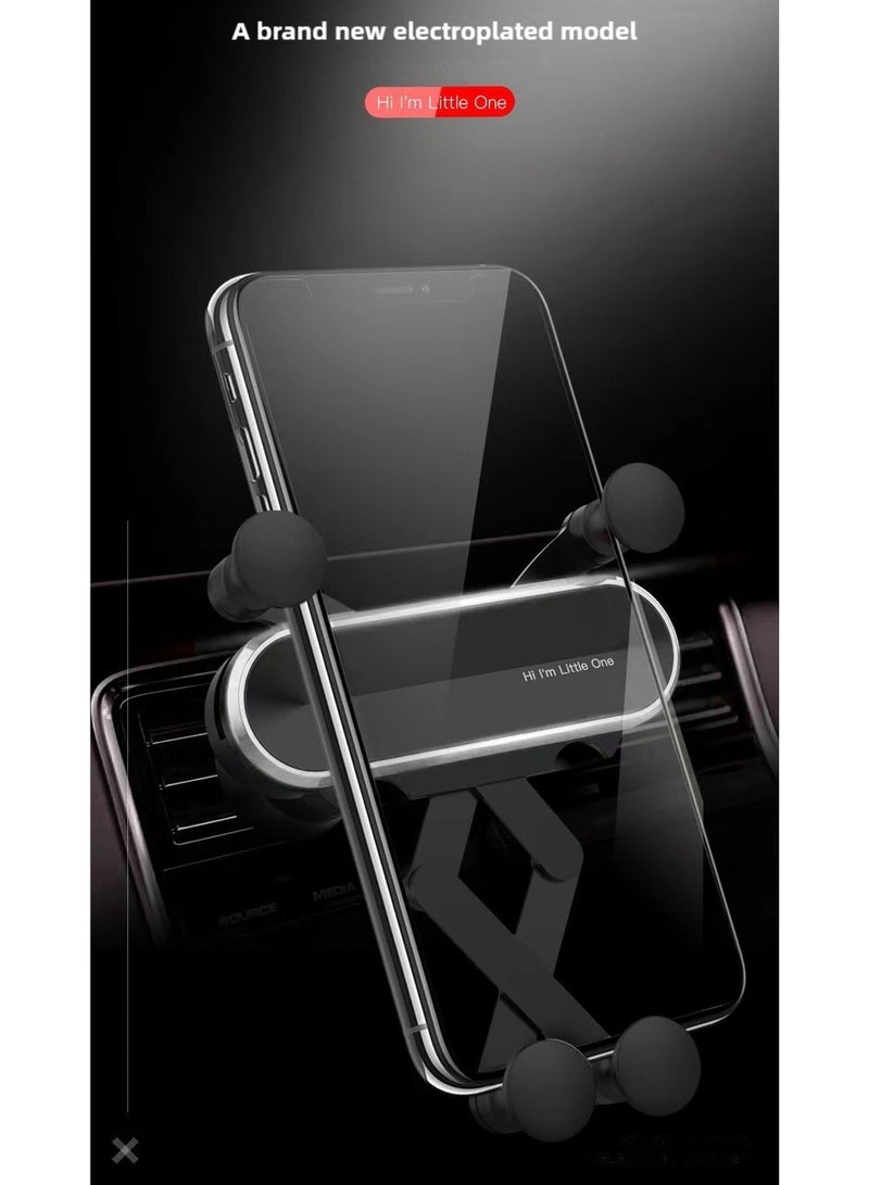 Car phone holder, retractable, universal for car air vent, compatible with iPhone, silver, stable mount, one-hand operation - Image 3