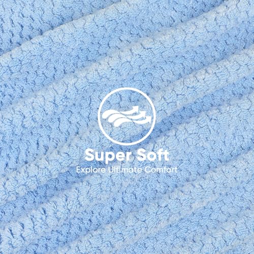 HOMEXCEL Blue Microfiber Hair Towels 5 Pack 40 x 20 inches Super Soft Fast Drying Turbans for Long Thick Curly Hair Anti Frizz Wrap with Elastic Strap BluePinkGrey - Image 3