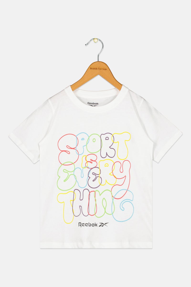 Reebok Kids Girl Sportswear Fit Short Sleeve Outdoor Top, White - Image 1