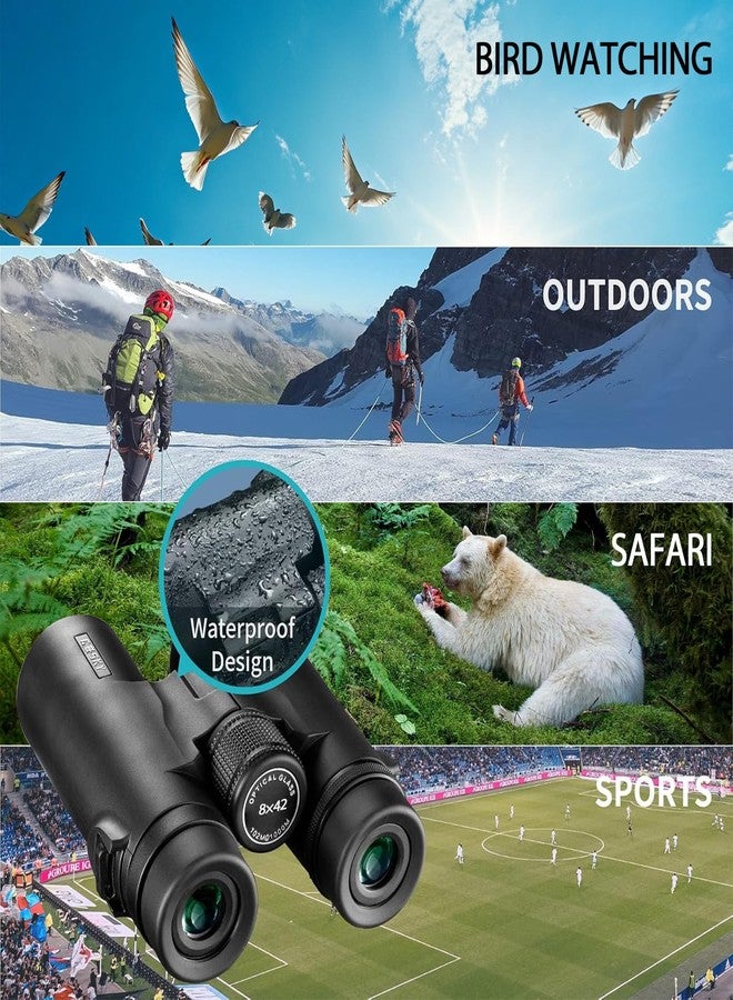 Gosky 8x42 Roof Prism Binoculars for Adults, HD Professional Binoculars for Bird Watching Travel Stargazing Hunting Concerts Sports-BAK4 Prism FMC Lens-with Phone Mount Tripod Strap Carrying Bag - Image 5