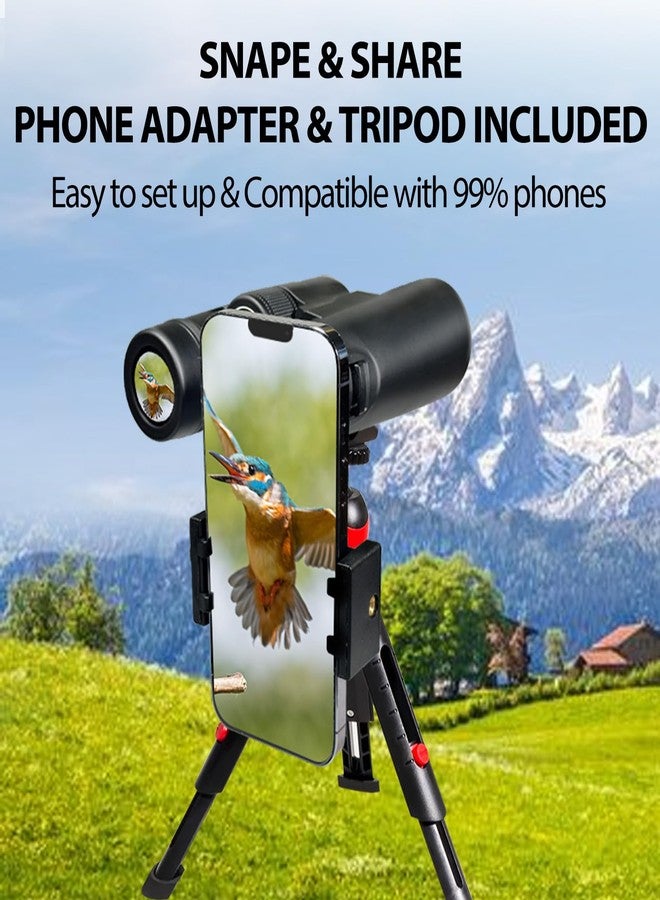 Gosky 8x42 Roof Prism Binoculars for Adults, HD Professional Binoculars for Bird Watching Travel Stargazing Hunting Concerts Sports-BAK4 Prism FMC Lens-with Phone Mount Tripod Strap Carrying Bag - Image 4