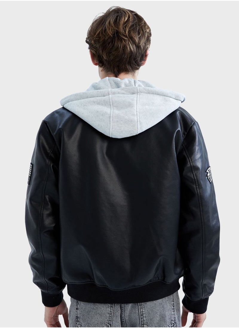 DeFacto - Zip Through Pu Jacket - Image 1