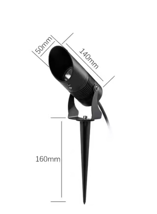 أدى أضواء المناظر الطبيعية سبايك 7W 220V 3000K الأبيض الدافئ قابل للتعديل حديقة سبايك الأضواء مع كوب الضوء، في الهواء الطلق للماء الطريق الأرضي حتى أضواء الفناء جدار شجرة العشب العلم الأضواء - Image 3