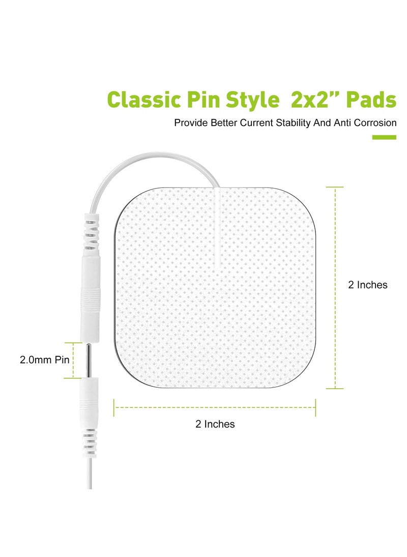 24 Pcs Electrodes Pads 2x2” Reusable Self-Adhesive Electrodes Patches for Electrotherapy,Compatible with TENS Unit Replacement Pads Muscle Stimultaion Machine