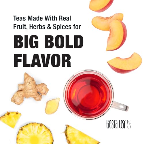 Tiesta Tea - Ginger Sweet Peach, Loose Leaf, Spicy Peach Herbal Tea, Non-Caffeinated Tranquility Blend, Bulk Herbal Leaves with Hibiscus & Cane Sugar, 25 Cups, 2.2 Ounce Resealable Pouch - Image 5