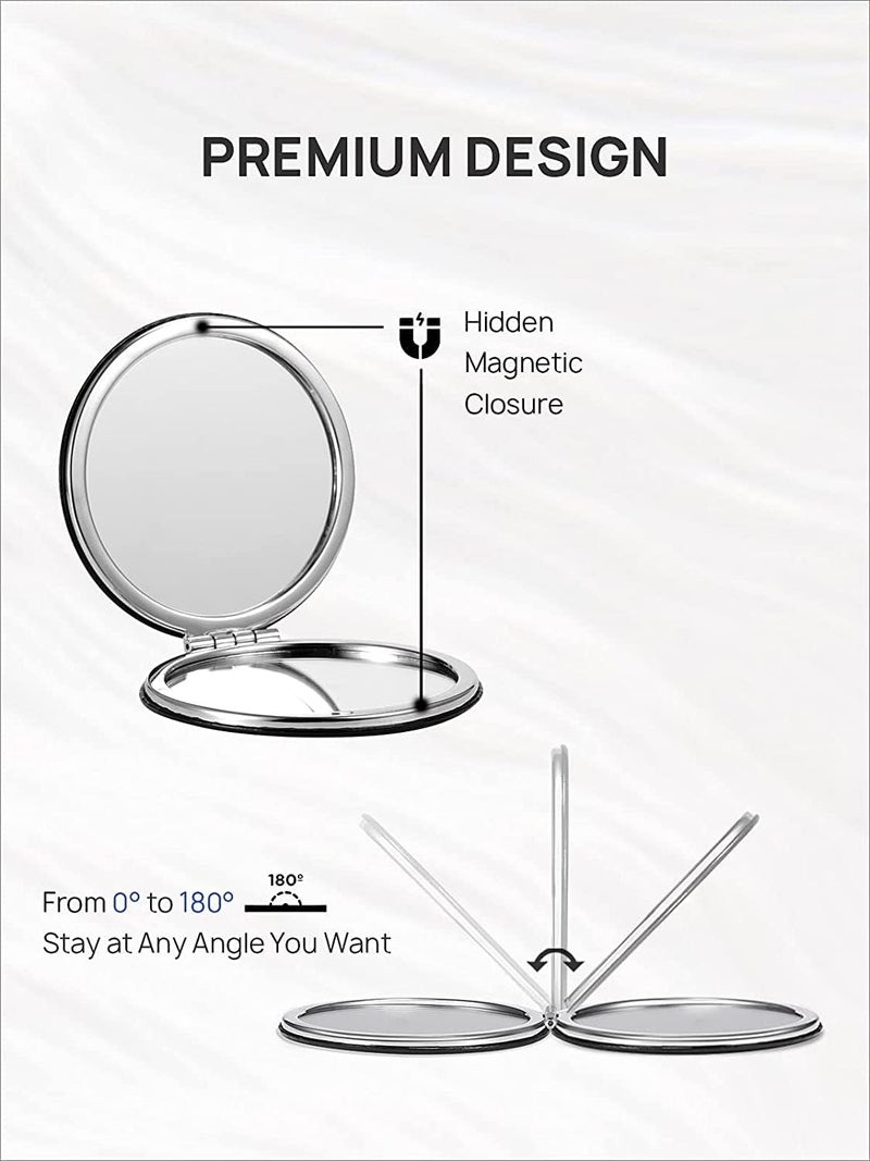 Entiregift Mini Compact Round Mirror Magnifying Travel Folding Mirror Small Portable Vanity Makeup Mirror with Handheld Cosmetic Mirror for Purse Pocket Mirror for Women  Girls  - Image 4