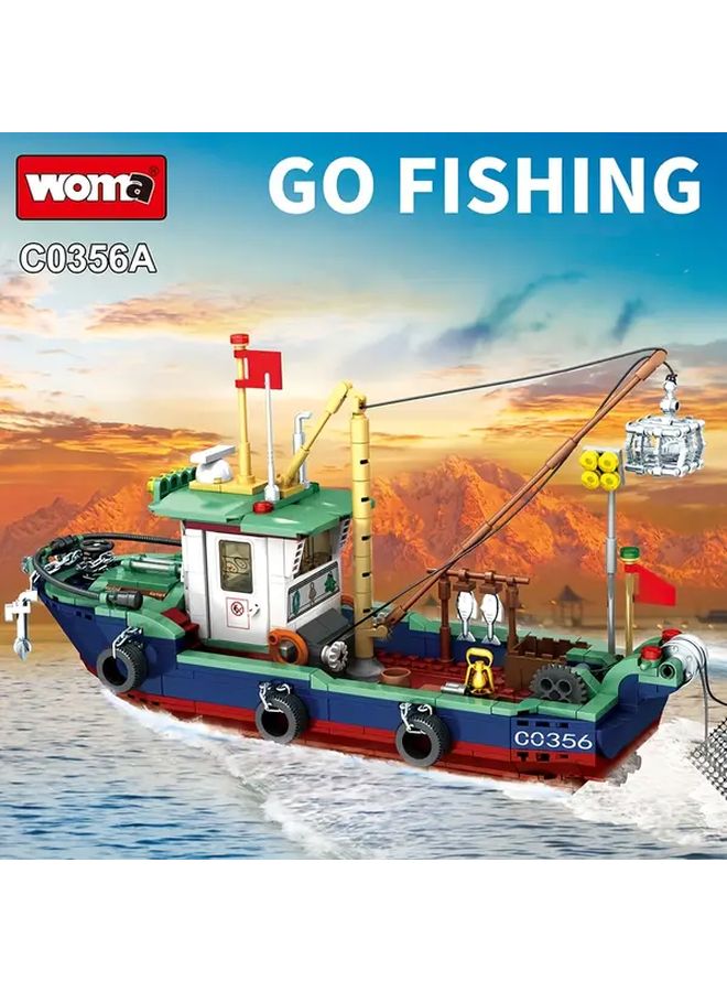 Fishing Boat Set Urban Ocean Theme STEM Education Gift For Children - Image 3