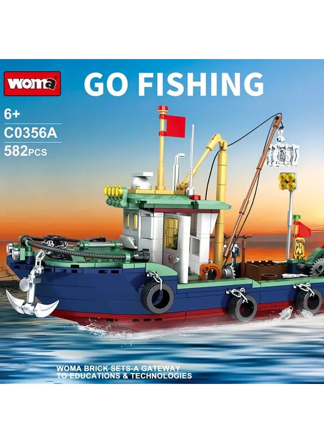 Fishing Boat Set Urban Ocean Theme STEM Education Gift For Children - Image 2