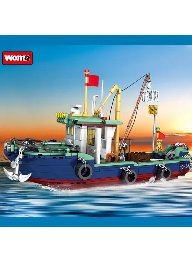 Fishing Boat Set Urban Ocean Theme STEM Education Gift For Children - Image 4