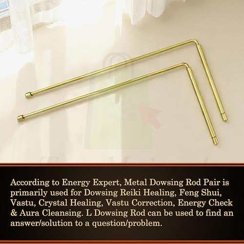 TREE MAISON CORONATING HOMES Brass Dowsing Rods Pair for Vastu | 5 mm Diameter | Set with Board & Brass Pendulum (Assorted) | Aura Energy Scanner | Feng Shui | Reiki | Dowsing Rods | L-Rod - Image 3