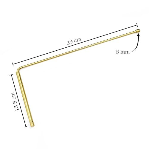 TREE MAISON CORONATING HOMES Brass Dowsing Rods Pair for Vastu | 5 mm Diameter | Set with Board & Brass Pendulum (Assorted) | Aura Energy Scanner | Feng Shui | Reiki | Dowsing Rods | L-Rod - Image 2