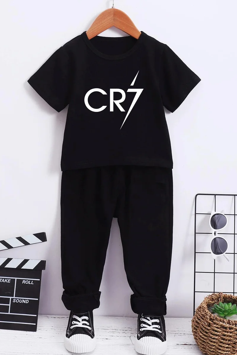 ONLYTRENDWEAR Children Cr7 Bottom - Top Tracksuit Set 3-4 Years Old Black