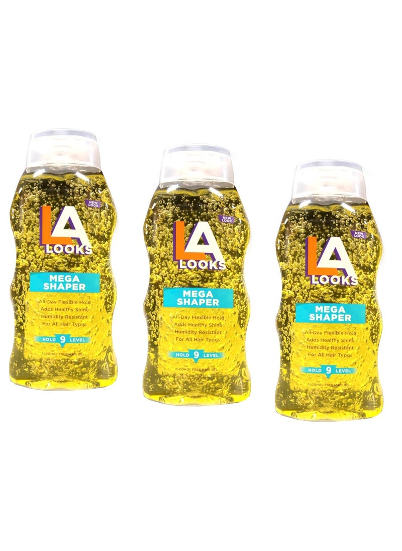 la looks La Looks Gel #9 Mega Mega 20 Ounce (Yellow) (591ml) (3 Pack)  - Image 1