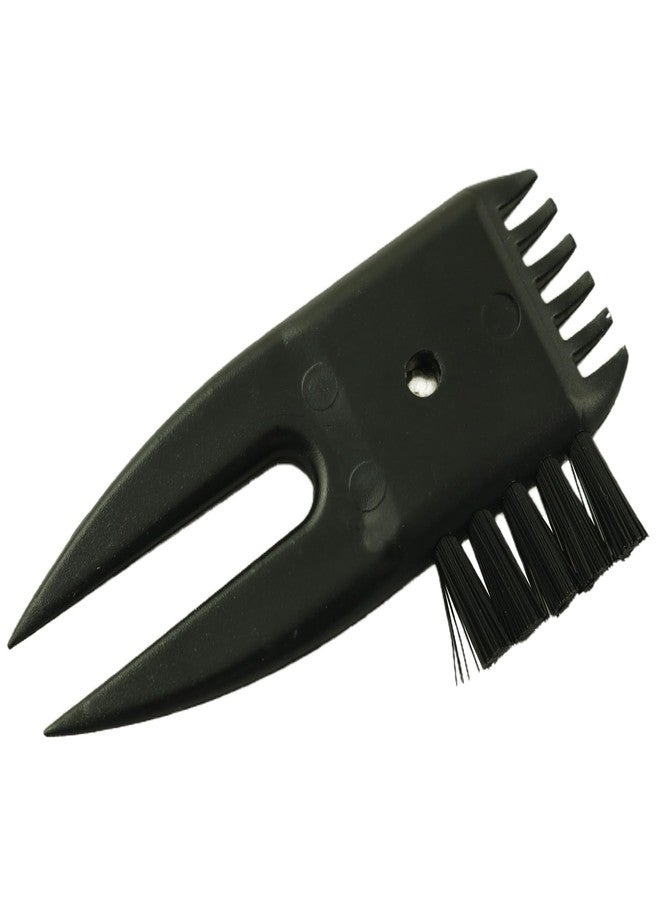 YTgilo 2 in 1 Multi Function Golf Fork Cleaning Brush Mini Golf Ball Skimming Tool 7x3.5cm/2.75x1.37inch Plastic Toothed Club Groove Cleaner Black - Image 3