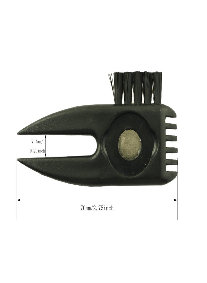 YTgilo 2 in 1 Multi Function Golf Fork Cleaning Brush Mini Golf Ball Skimming Tool 7x3.5cm/2.75x1.37inch Plastic Toothed Club Groove Cleaner Black - Image 4